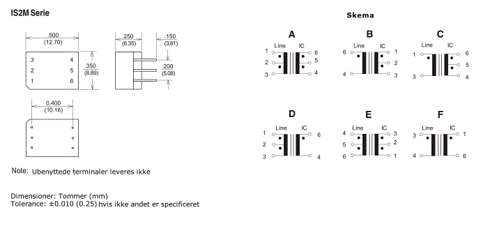 Dimensioner & Terminalforbindelser