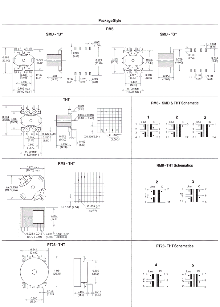 Dimensions & Schematic - Pins